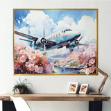 Floral Art Of Aviation - Plane Canvas Wall Art