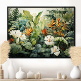 White Contemporary Botany Jungle Wonders - Floral Canvas Wall Art