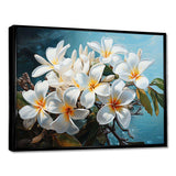 Meticulously Rendered White Plumeria Blossoms P Dba522B1 - Floral Canvas Wall Art