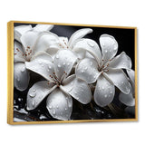 Plumeria Blooms In Stormy Grays - Floral Canvas Wall Art