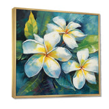 White Plumeria Symphony Magic I - Floral Canvas Wall Art