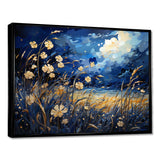 Navy Blue Poppies Field - Landscapes Canvas Wall Art