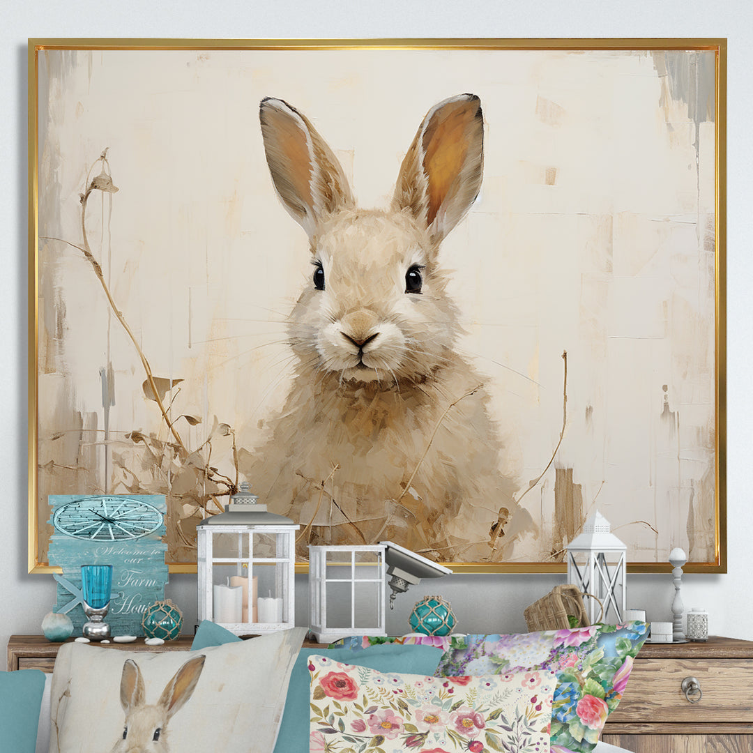 Bunny S Curious Flower Charm - Rabbit Wall Art Prints