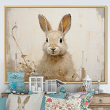 Bunny S Curious Flower Charm - Rabbit Wall Art Prints