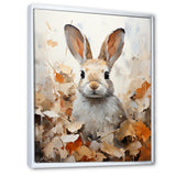 Bunny S Curious Foliage Charm - Beige Rabbit Wall Art