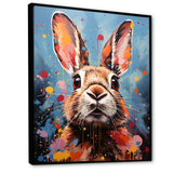 Pop Art Portrayal Of A Rabbit Hues - Rabbit Framed Canvas Art