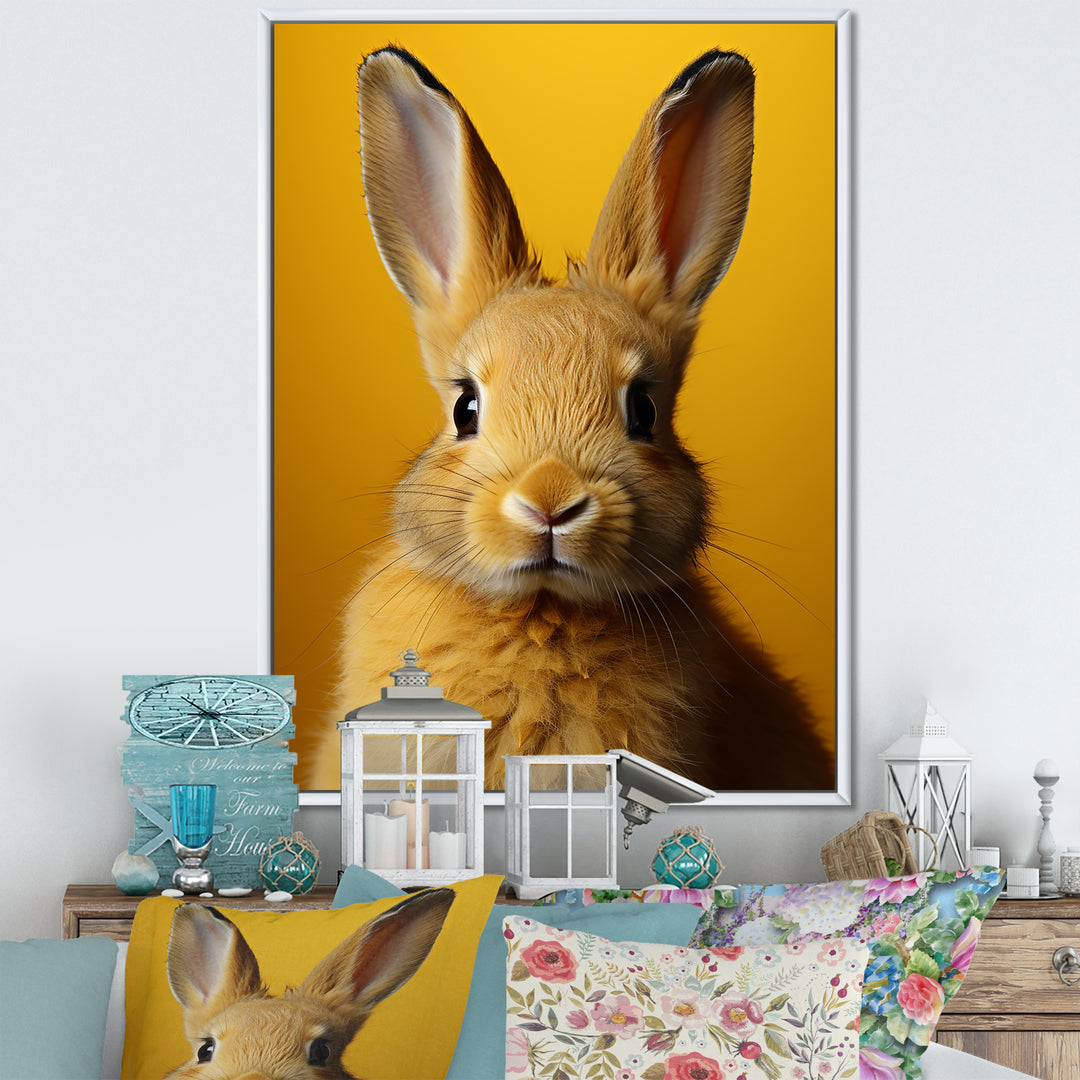 Whimsical Yellow Rabbit - Rabbit Wall Decor