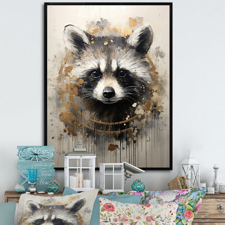 Mischief Raccoon Portrait - Raccoon Wall Decor