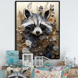 Mischief Blooming Raccoon Portrait - Raccoon Wall Art Prints