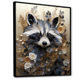 Mischief Blooming Raccoon Portrait - Raccoon Wall Art Prints