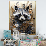 Mischief Blooming Raccoon Portrait - Raccoon Wall Art Prints