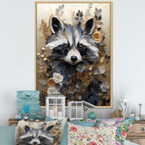 Mischief Blooming Raccoon Portrait - Raccoon Wall Art Prints