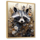 Mischief Blooming Raccoon Portrait - Raccoon Wall Art Prints