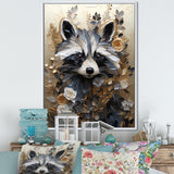 Mischief Blooming Raccoon Portrait - Raccoon Wall Art Prints