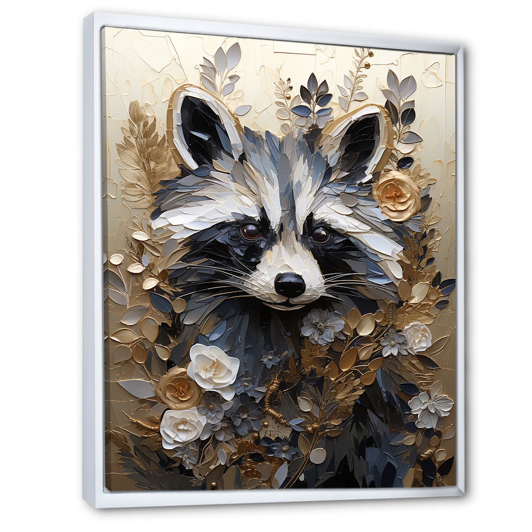 Mischief Blooming Raccoon Portrait - Raccoon Wall Art Prints