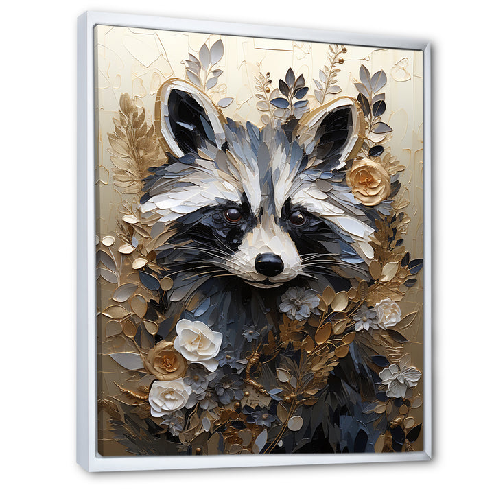 Mischief Blooming Raccoon Portrait - Raccoon Wall Art Prints
