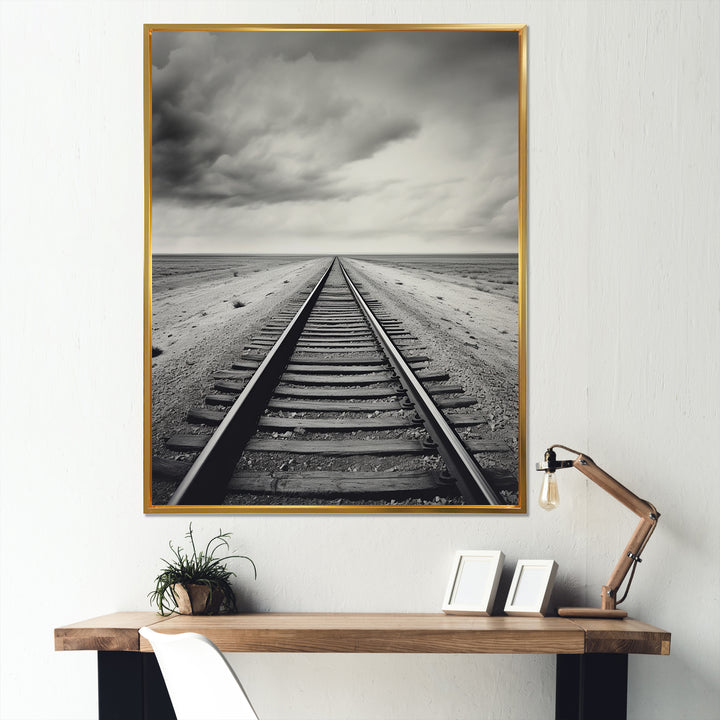 Minimalism Wonderland Train Track Scenery - Train Canvas Wall Art