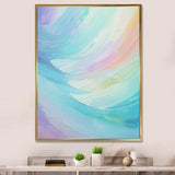 Soft Cyan Rainbow Whisper - Abstract Canvas Wall Art