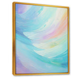 Soft Cyan Rainbow Whisper - Abstract Canvas Wall Art