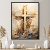 Minimalism Religious Cross - Spiritual Canvas Wall Art