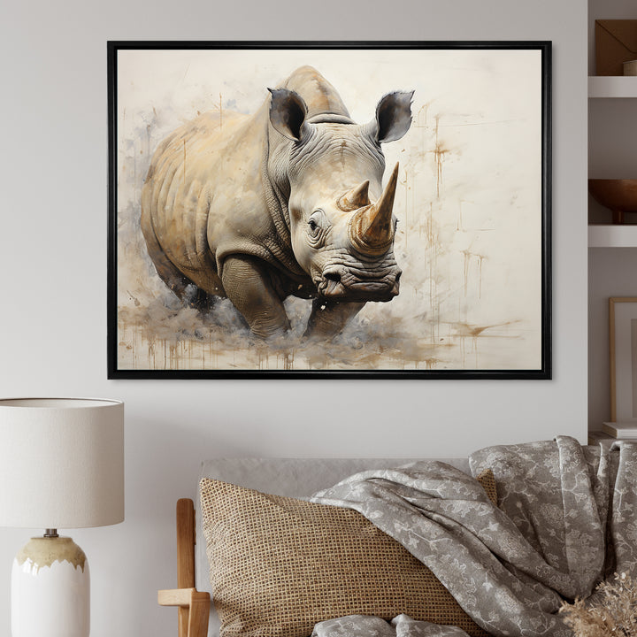 Mighty Strong Rhinoceros - Gray Rhinoceros Wall Art