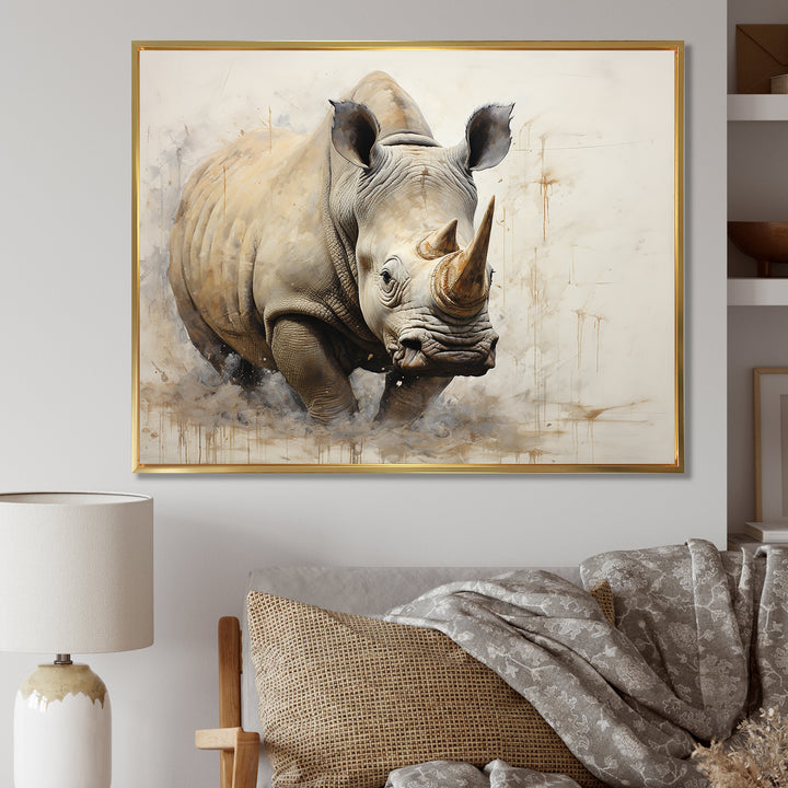 Mighty Strong Rhinoceros - Gray Rhinoceros Wall Art