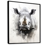 Mighty Stampede Rhinoceros - Rhinoceros Large Canvas Wall Art