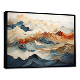 Abstract Orange And Blue River Ink III - Abstract Canvas Wall Art