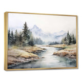 River Mountain In Minimal Canada II - Landscapes Canvas Wall Art