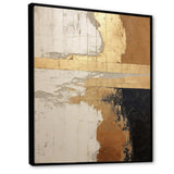 Abstract Beige Gold Road Collage IV - Abstract Canvas Wall Art