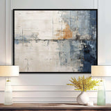 Abstract Blue Beige Road Collage II - Abstract Canvas Wall Art