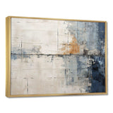 Abstract Blue Beige Road Collage II - Abstract Canvas Wall Art