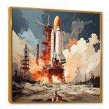 Modern Space Shuttle Launch - Rocketship Canvas Wall Art