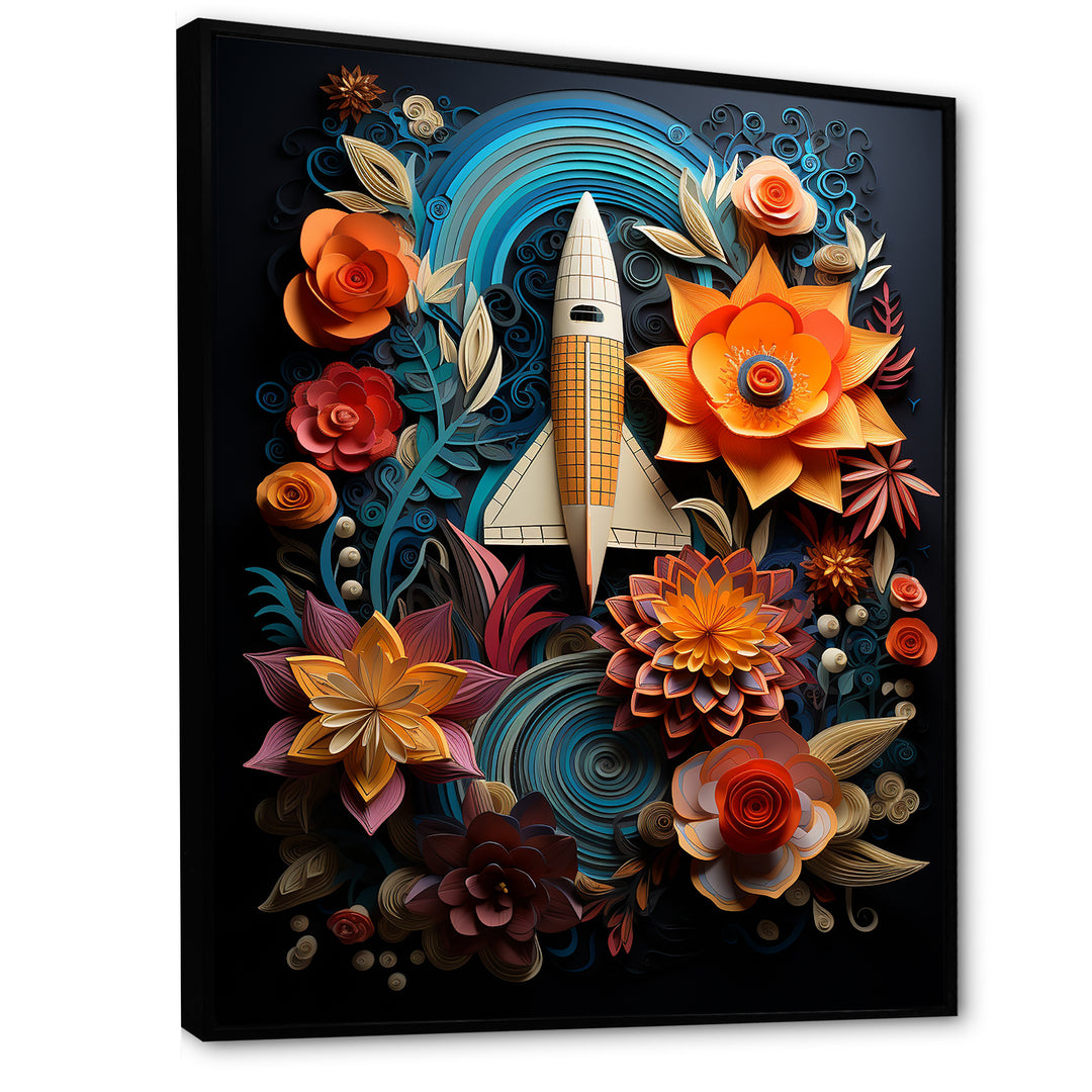 A Surrealism Space Shuttle Launch - Rocketship Canvas Wall Art
