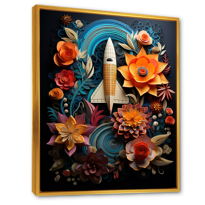 A Surrealism Space Shuttle Launch - Rocketship Canvas Wall Art