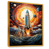 Moon Space Shuttle Blaze - Rocketship Canvas Wall Art