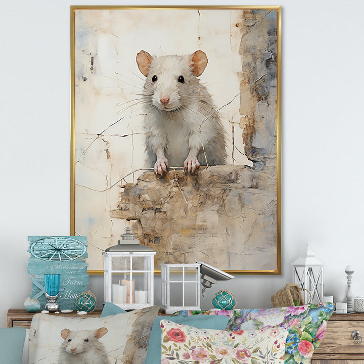 Minimalism Squeaky Rodent - Rodent Living Room Wall Art