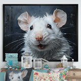 White Squeaky Rodent Painting - Rodent Canvas Wall Art