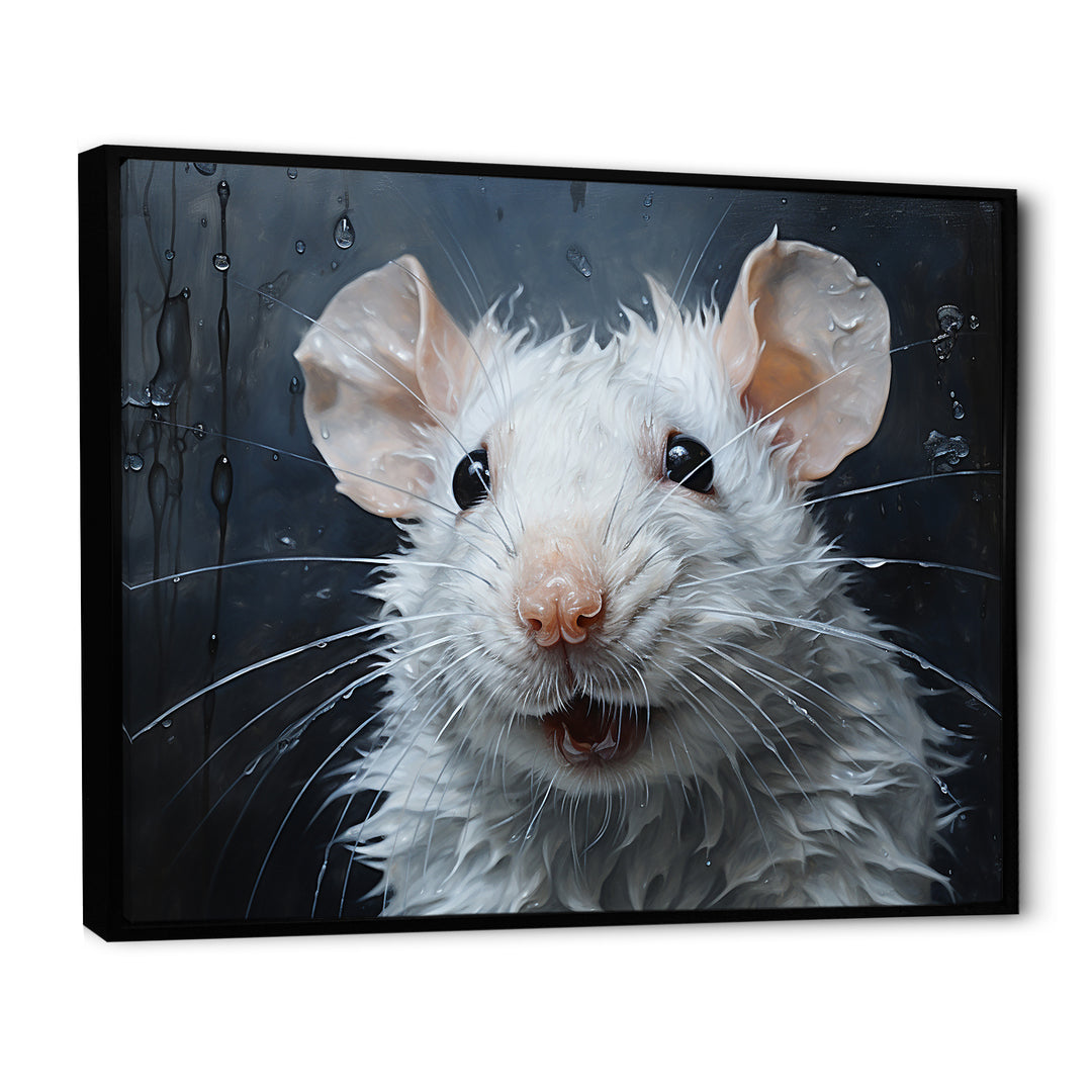 White Squeaky Rodent Painting - Rodent Canvas Wall Art