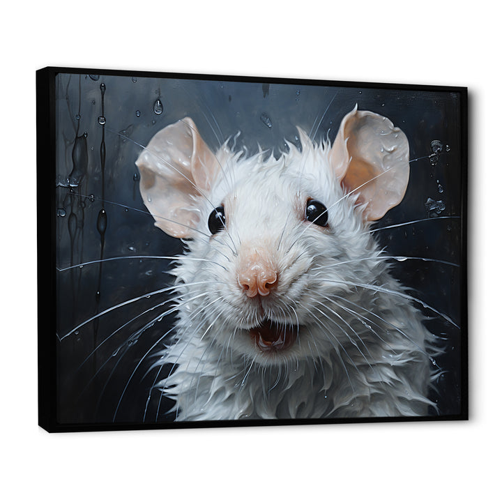 White Squeaky Rodent Painting - Rodent Canvas Wall Art