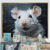 White Squeaky Rodent Painting - Rodent Canvas Wall Art