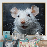White Squeaky Rodent Painting - Rodent Canvas Wall Art