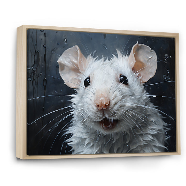 White Squeaky Rodent Painting - Rodent Canvas Wall Art