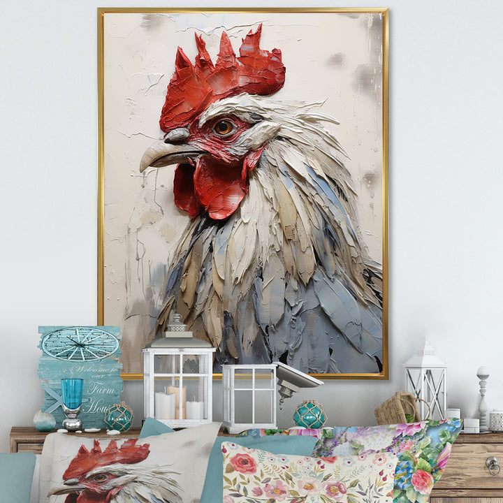 Loyal Rooster Portrait - Rooster Wall Decor