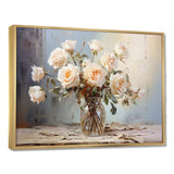 Roses Farmhouse Still Life - Floral Canvas Wall Art