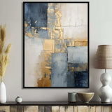 Blue And Gold Minimalism Scandinavian - Landscapes Canvas Wall Art