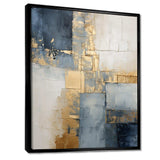 Blue And Gold Minimalism Scandinavian - Landscapes Canvas Wall Art