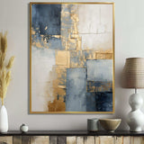 Blue And Gold Minimalism Scandinavian - Landscapes Canvas Wall Art