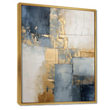 Blue And Gold Minimalism Scandinavian - Landscapes Canvas Wall Art