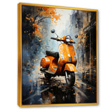 Orange Urban Scooter Vibes - Scooter Canvas Wall Art